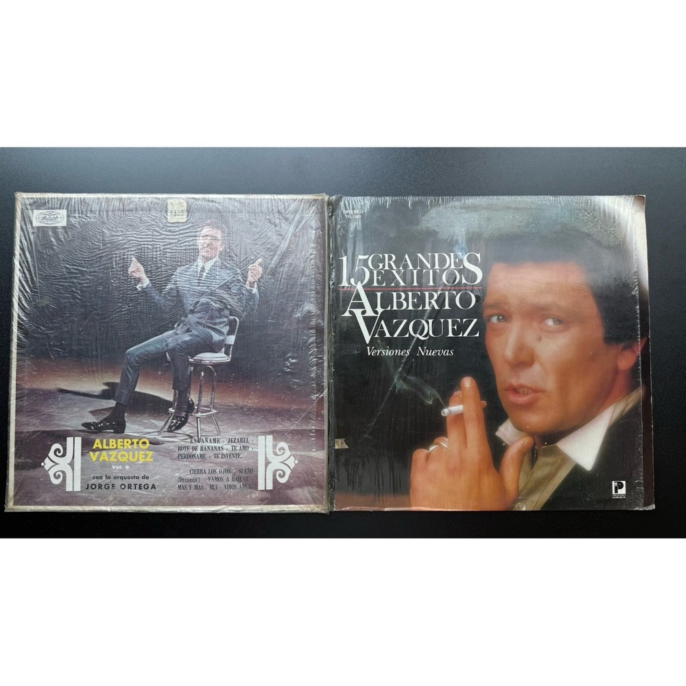 Alberto Vazquez 2 LP Vinyl Lot Vol 9 15 Grandes Exitos Mexican Latin Musart